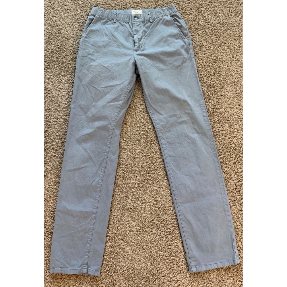 Marine Layer Mens Slim Straight Fit Pants Blue Gray Elastic Waist M x 32